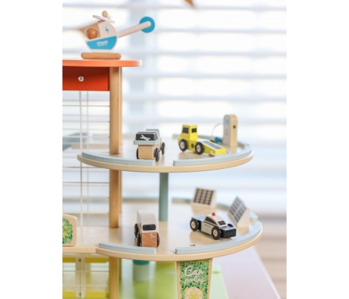 CLASSIC WORLD Drewniany 3 Poziomowy Garaż XL z Windą 