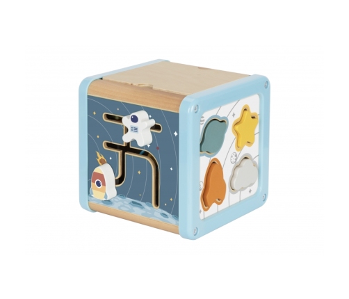 TOOKY TOY Drewniana Kostka Aktywności Kosmos Sorter Labirynt