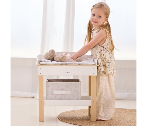 VIGA Drewniany Przewijak 2w1 Wanienka dla Lalek