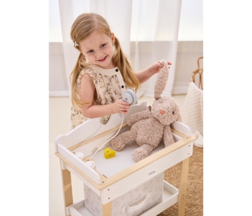 VIGA Drewniany Przewijak 2w1 Wanienka dla Lalek