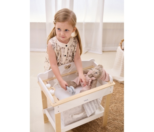 VIGA Drewniany Przewijak 2w1 Wanienka dla Lalek