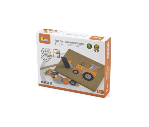 VIGA Drewniana Przybijanka Pojazdy budowlane 45 elementów Montessori