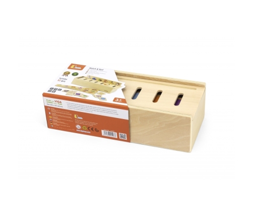 VIGA Drewniany Edukacyjny Sorter Gra Zwierzątka Owoce Warzywa Montessori