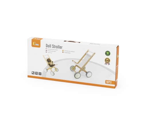 VIGA Drewniany Wózek Dla Lalek Spacerówka