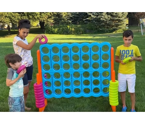 FEBER Gra Logicza Strategiczna do Ogrodu Domu 4 Kółka w Linii Rzędzie Mega 4 in Line