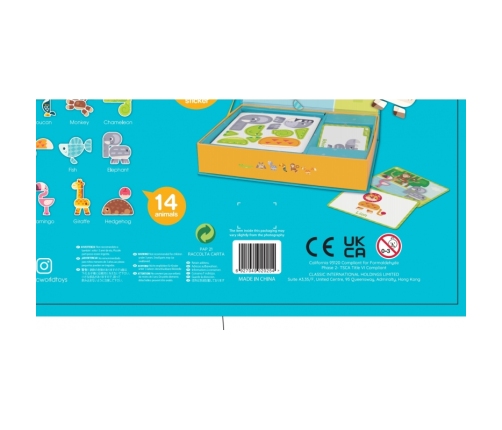 CLASSIC WORLD Układanka Magnetyczna Zwierzęta Tablica Klocki Puzzle Pamięć 60 el.