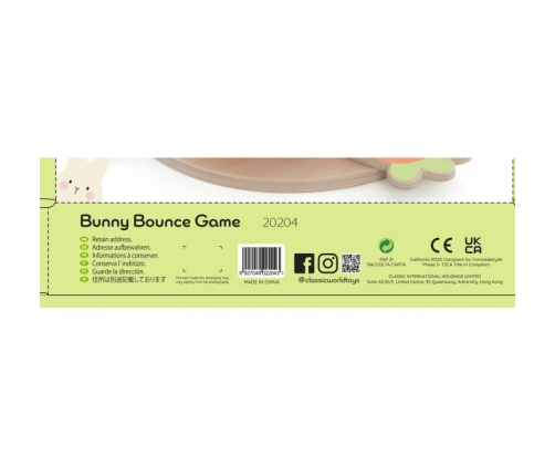 CLASSIC WORLD Drewniana Gra Wyskakujące Króliczki 12m+