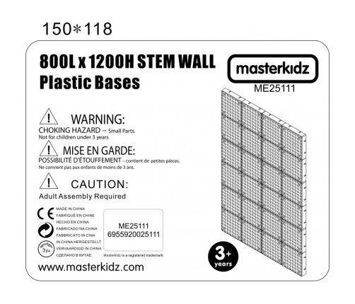 MASTERKIDZ Panel Ścienny Tablica Naukowa Kreatywna STEM 120x80 cm Bez Panelu Montażowego