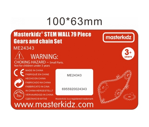 MASTERKIDZ Tablica Ścienna Koła Zębate i Łańcuch 79 El. Zbuduj własny mechanizm