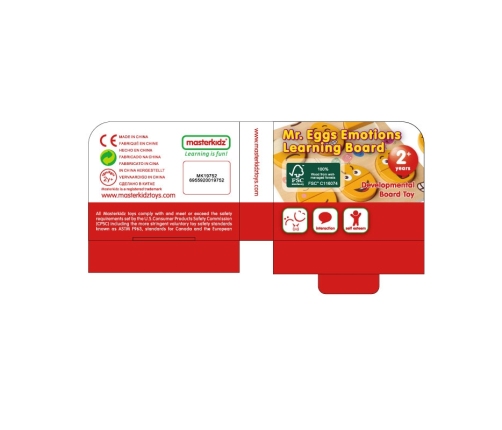 MASTERKIDZ Tablica do Nauki Emocji Drewniane Jajka jaki Humor? Montessori
