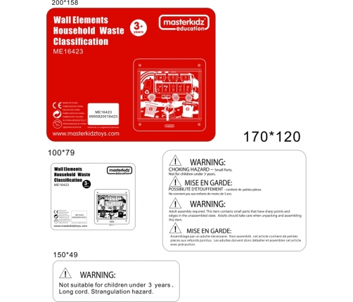 MASTERKIDZ Tablica Edukacyjna Segregacja Odpadów Montessori