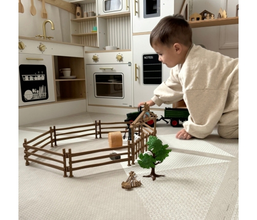 WOOPIE Zestaw Mini Farma Traktor Zwierzęta Osada Farma Rolnik Narzędzia