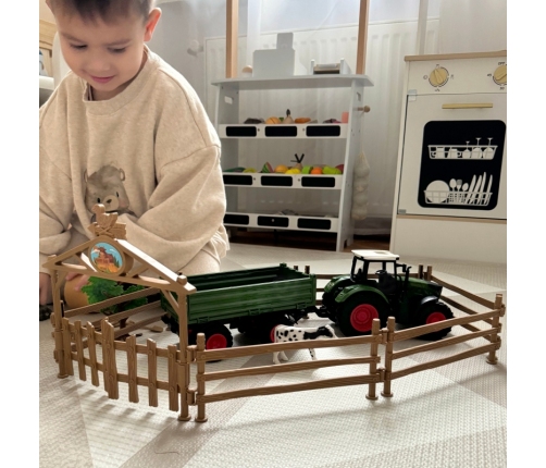 WOOPIE Zestaw Mini Farma Traktor Zwierzęta Osada Farma Rolnik Narzędzia