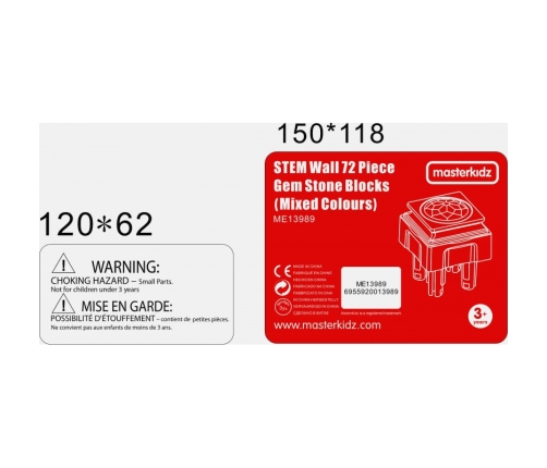 MASTERKIDZ Akrylowe Kolorowe Diamenciki Do Tablicy Naukowej STEM 72 Sztuki