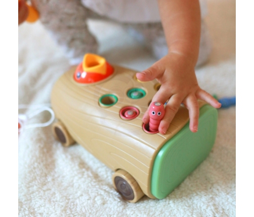 WOOPIE Gra Zręcznościowa Dzięcioł Wbijak Robaków 3w1 Wózek Ciągacz dla Niemowląt