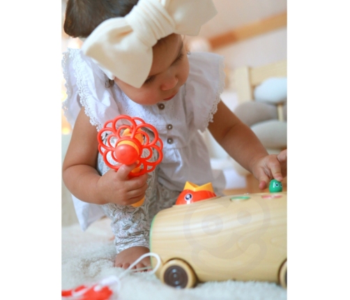 WOOPIE Gra Zręcznościowa Dzięcioł Wbijak Robaków 3w1 Wózek Ciągacz dla Niemowląt