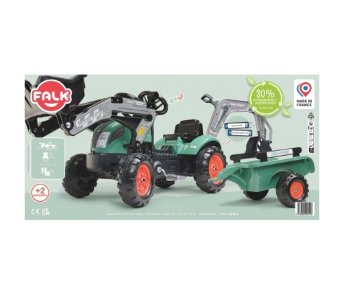 Traktors ar pedāļiem un kausu FALK Farm Lander