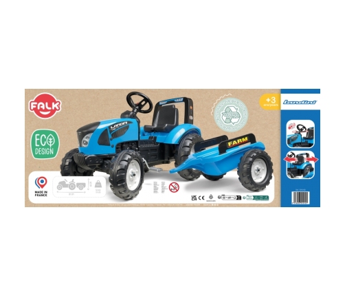 Трактор с педалями с прицепом FALK Landini Blue