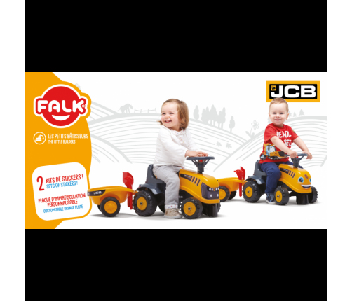 FALK Traktorek JCB Pomarańćzowy z Przyczepką od 1 roku