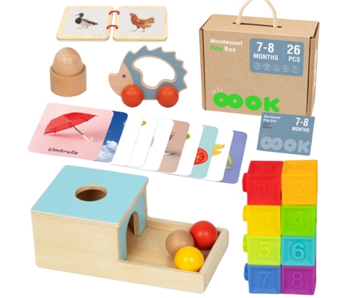 TOOKY TOY Box Pudełko XXL Montessori Edukacyjne 6w1 Sensoryczne 7-8 Mies