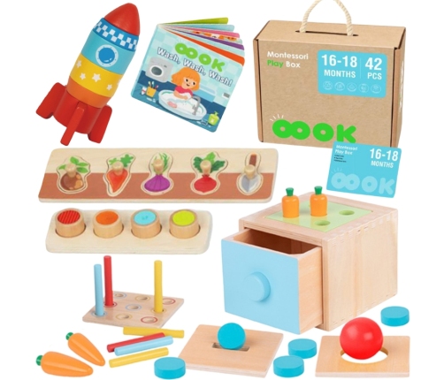 TOOKY TOY Box Pudełko XXL Montessori Edukacyjne 7w1 Sensoryczne 16-18 Mies.