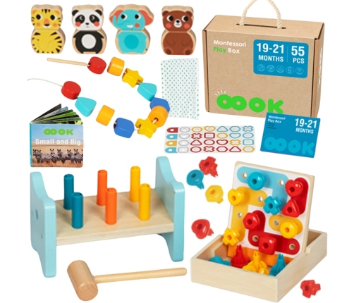 TOOKY TOY Box Pudełko XXL Montessori Edukacyjne 7w1 Sensoryczne 19-21 Mies.