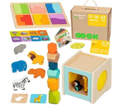 TOOKY TOY Box Pudełko XXL Montessori Edukacyjne 7w1 Sensoryczne 31-36 Mies.