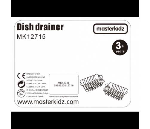 MASTERKIDZ Zestaw 2 Metalowe Kosze Szuszarka Do Naczyń Do Kuchni Dla Dzieci