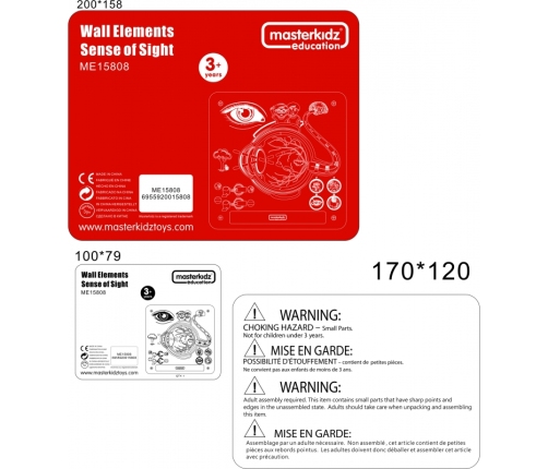 MASTERKIDZ Tablica Edukacyjna Zmysł Wzroku Montessori