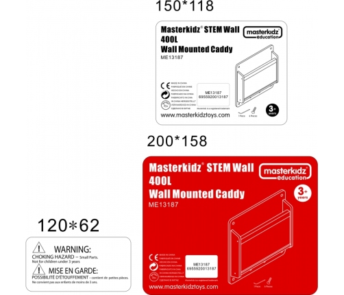 MASTERKIDZ Drewniana Kasetka Na Przedmioty 40 cm - Tablica Naukowo-Kreatywna STEM