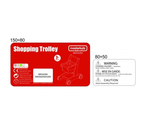 MASTERKIDZ Drewniany Wózek Sklepowy Na Zakupy
