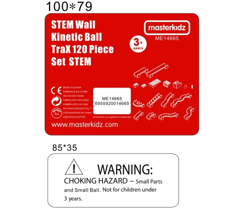 MASTERKIDZ Zestaw Konstrukcyjny Tor dla Piłek Tablica STEM 120elementów