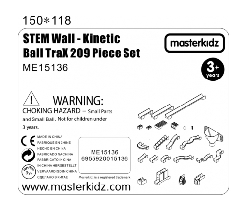 MASTERKIDZ Zestaw Konstrukcyjny Tor dla Piłek Tablica STEM 209elementów