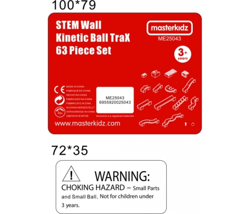 MASTERKIDZ Zestaw Konstrukcyjny Tor dla Piłek do Tablica STEM 63 el.