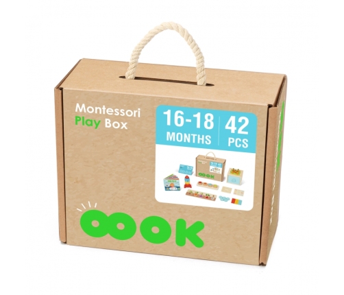 TOOKY TOY Box Pudełko XXL Montessori Edukacyjne 7w1 Sensoryczne 16-18 Mies.