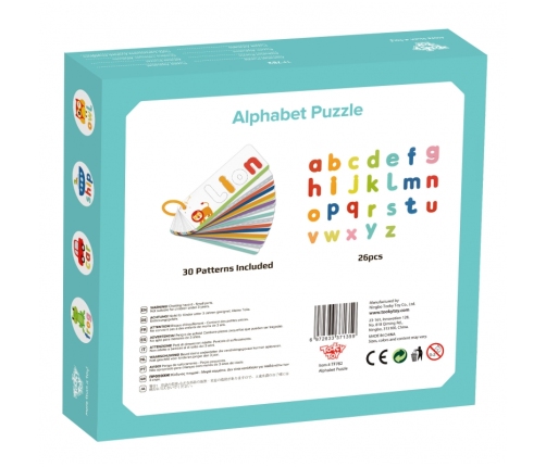 TOOKY TOY Puzzle Alfabet Montessori Nauka Literek Słów Zwierzątka 57 el.