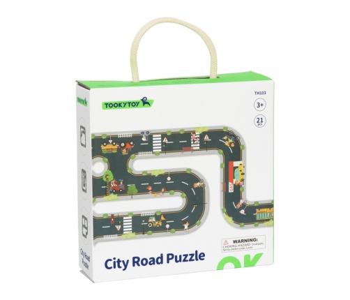 TOOKY TOY Droga Puzzle dla Dzieci Autostrada Makieta 21 el. Certyfikat FSC