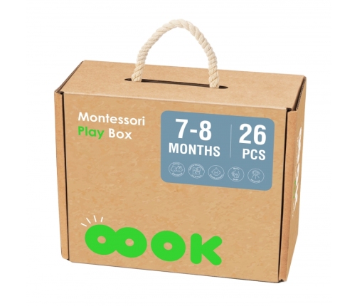 TOOKY TOY Box Pudełko XXL Montessori Edukacyjne 6w1 Sensoryczne 7-8 Mies