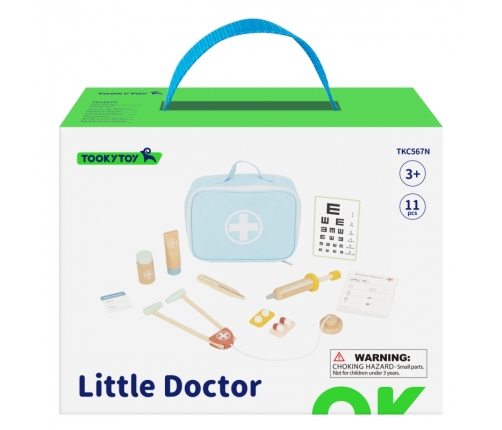TOOKY TOY Drewniany Zestaw Małego Lekarza Doktora w Walizce z Akcesoriami
