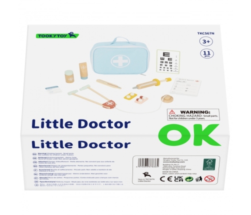 TOOKY TOY Drewniany Zestaw Małego Lekarza Doktora w Walizce z Akcesoriami