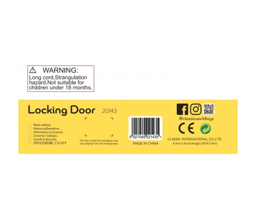 CLASSIC WORLD Drewniana Przeplatanka Klocki do Nawlekania Klucze i Drzwi MONTESSORI 11 el.