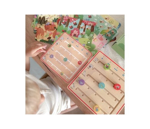 TOOKY TOY Drewniana Gra Nauka Liczenia Zwierzątka