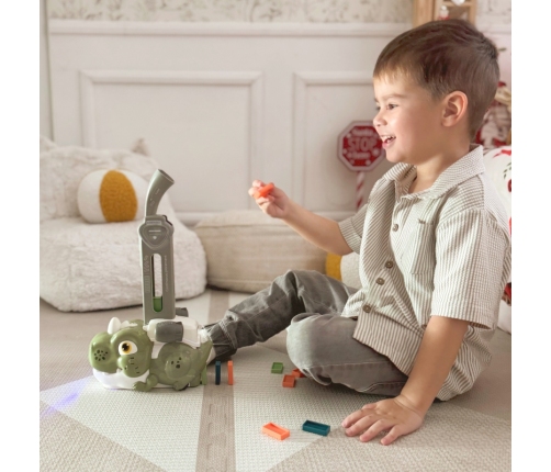 WOOPIE Elektryczna Ciuchcia Lokomotywa do Klocków Domino Dinozaur Pomarańczowy