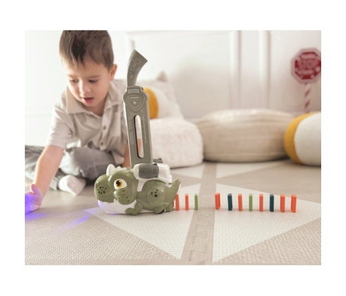 WOOPIE Elektryczna Ciuchcia Lokomotywa do Klocków Domino Dinozaur Pomarańczowy