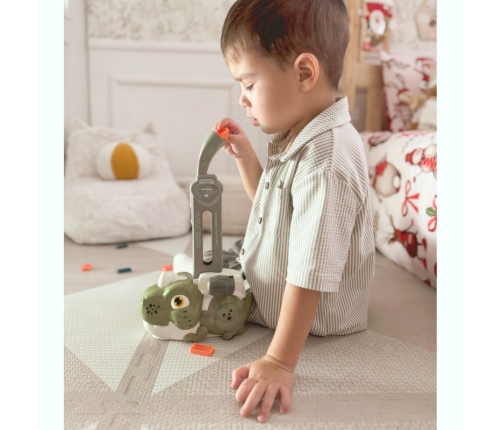 WOOPIE Elektryczna Ciuchcia Lokomotywa do Klocków Domino Dinozaur Pomarańczowy