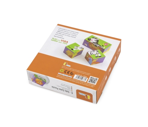 Viga Drewniana układanka Zoo Puzzle  4 klocki