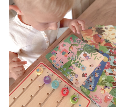 TOOKY TOY Drewniana Gra Nauka Liczenia Zwierzątka