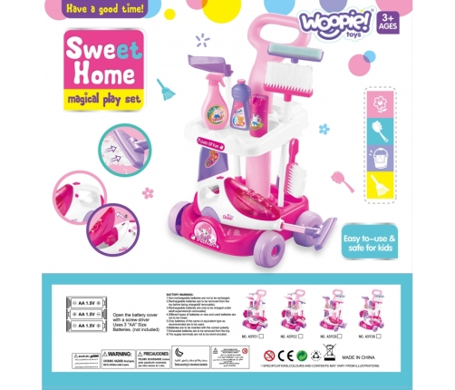 WOOPIE Zestaw do Sprzątania Wózek Odkurzacz Funkcja Ssania + 11 Akc.