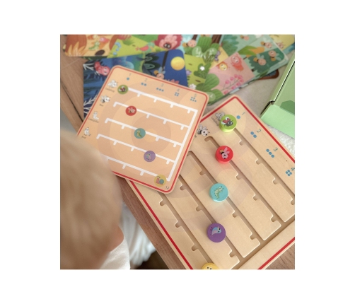 TOOKY TOY Drewniana Gra Nauka Liczenia Zwierzątka