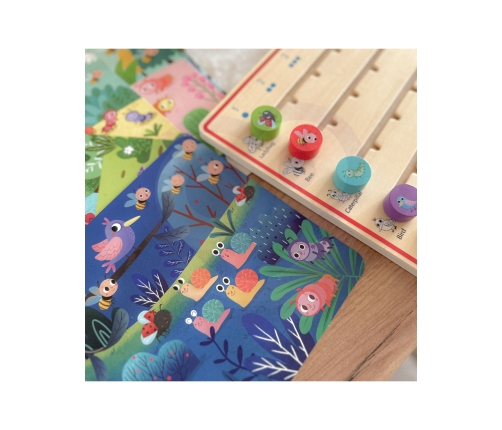 TOOKY TOY Drewniana Gra Nauka Liczenia Zwierzątka